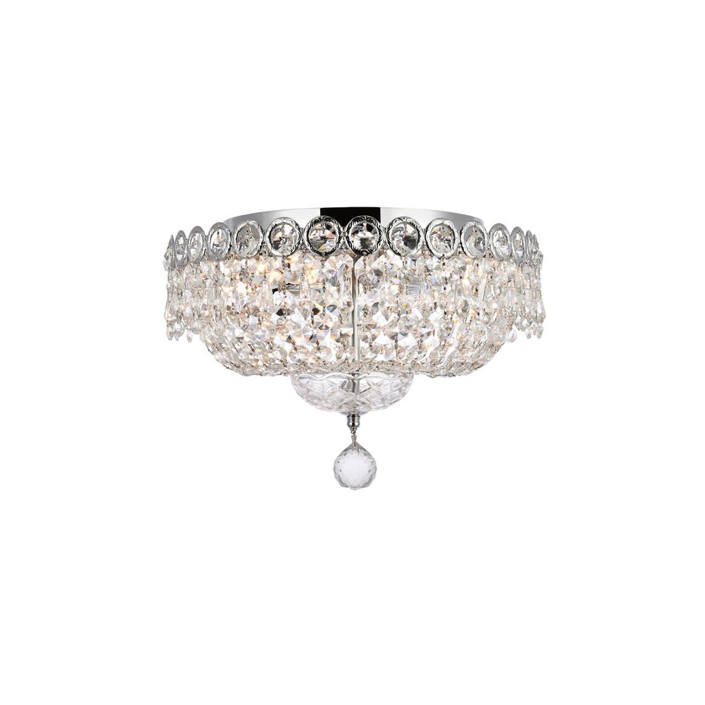 Century 4 light Chrome Flush Mount Clear Royal Cut Crystal. Picture 1