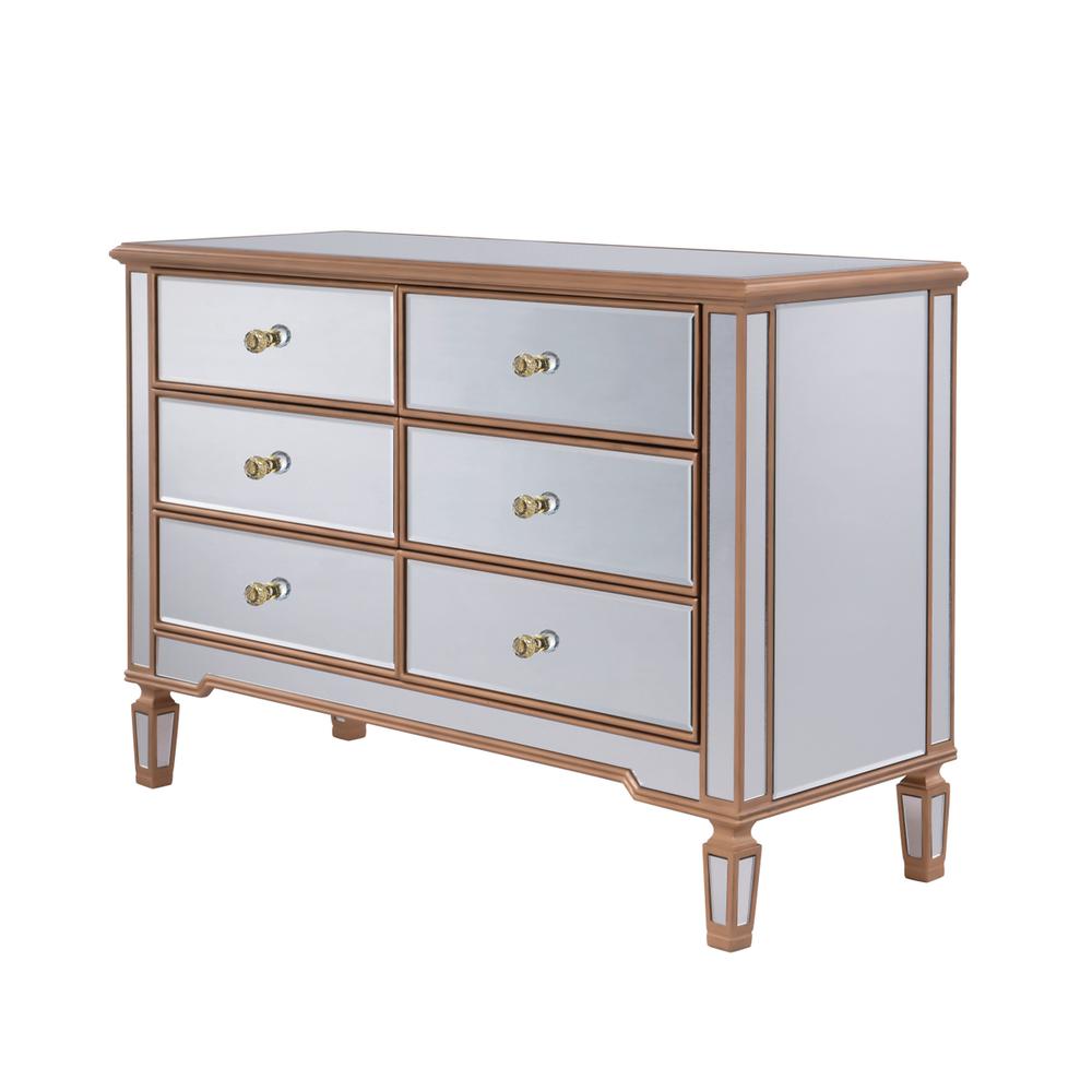 6 Drawer Dresser 48 in. x 18 in. x 32 in. in Gold paint. Picture 4