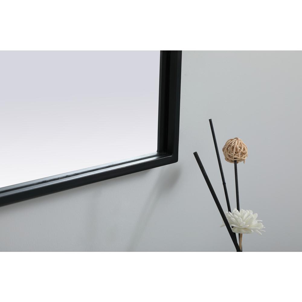 Metal Frame Arch Mirror 27x30 Inch in Black. Picture 6