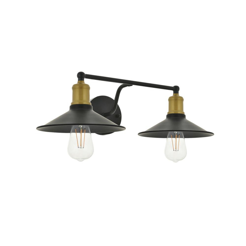 Etude  2 light brass and black Wall Sconce. Picture 7