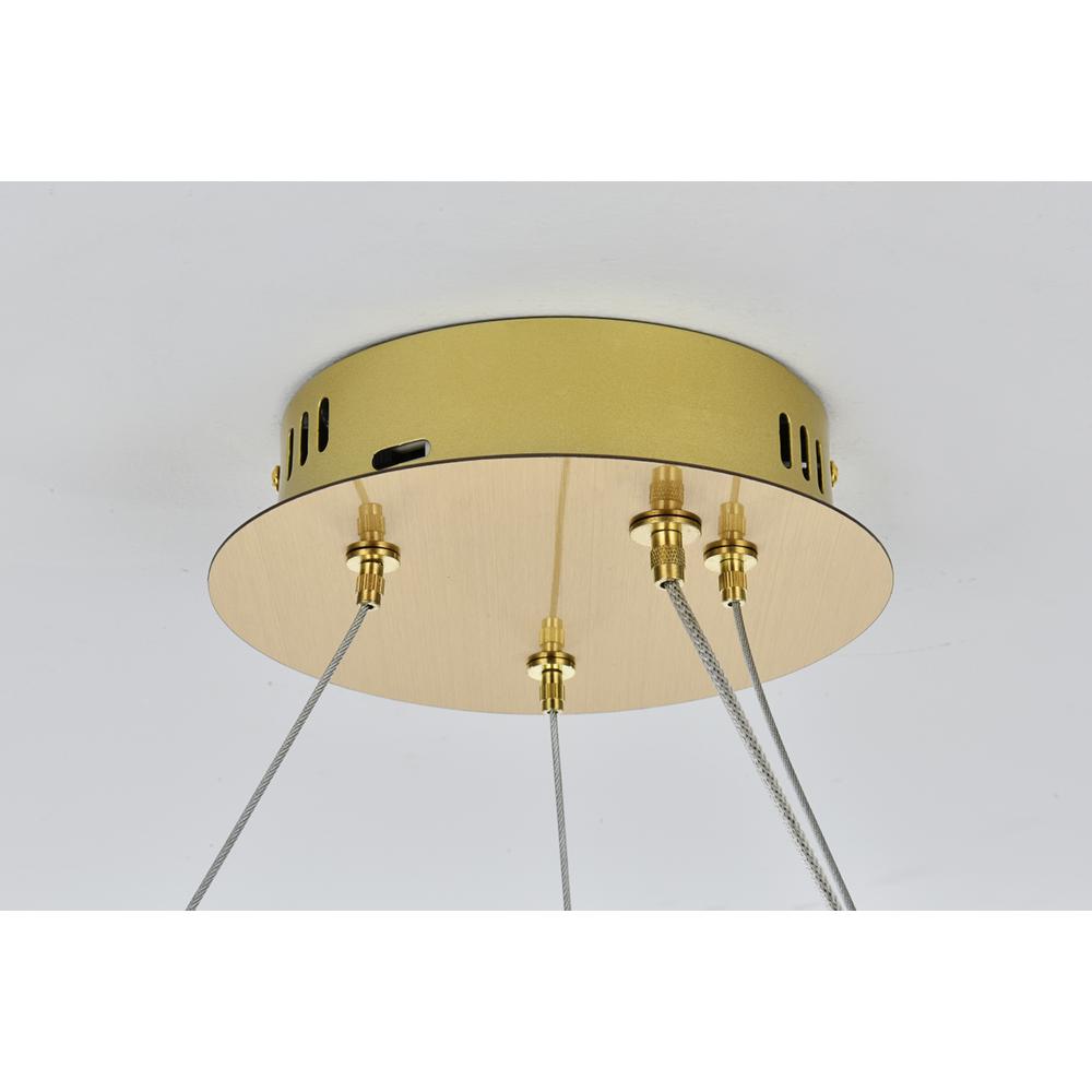 Bowen 32 inch Adjustable LED Chandelier in Satin Gold. Picture 7