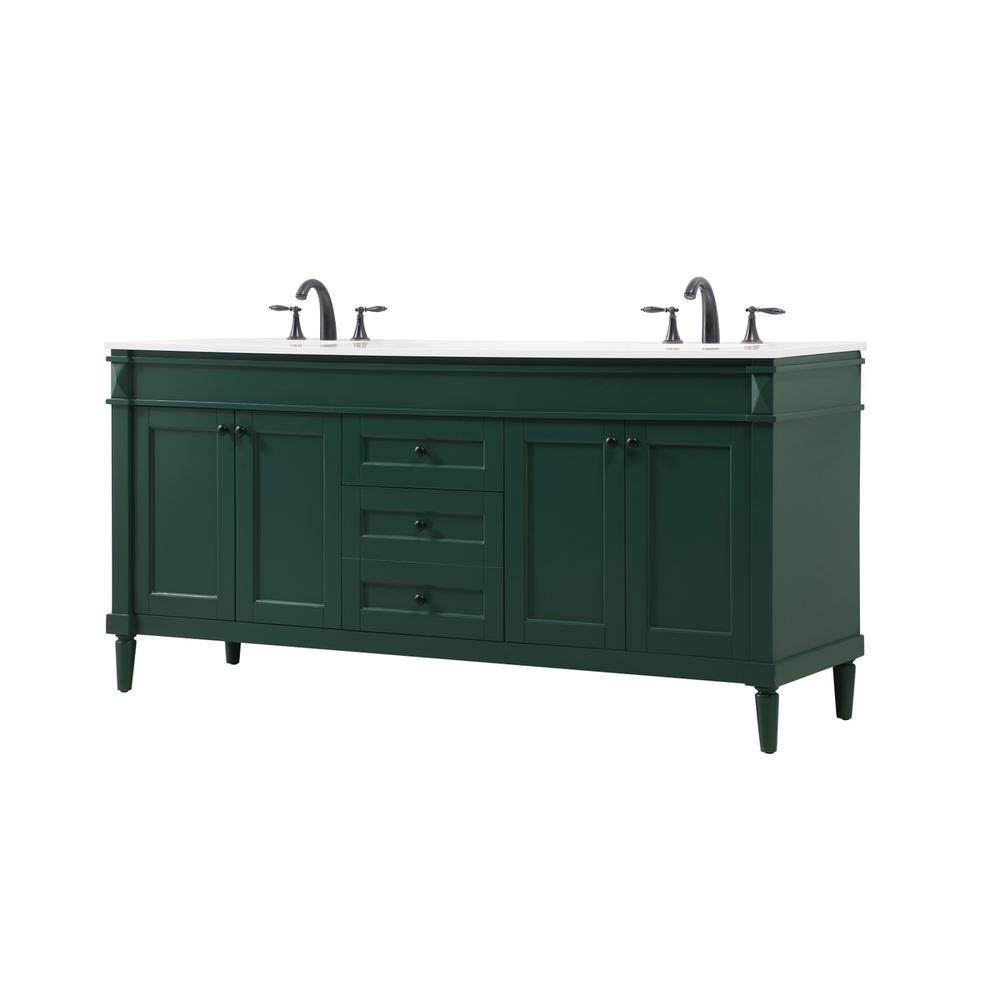 72 inch double bathroom vanity in green. Picture 7