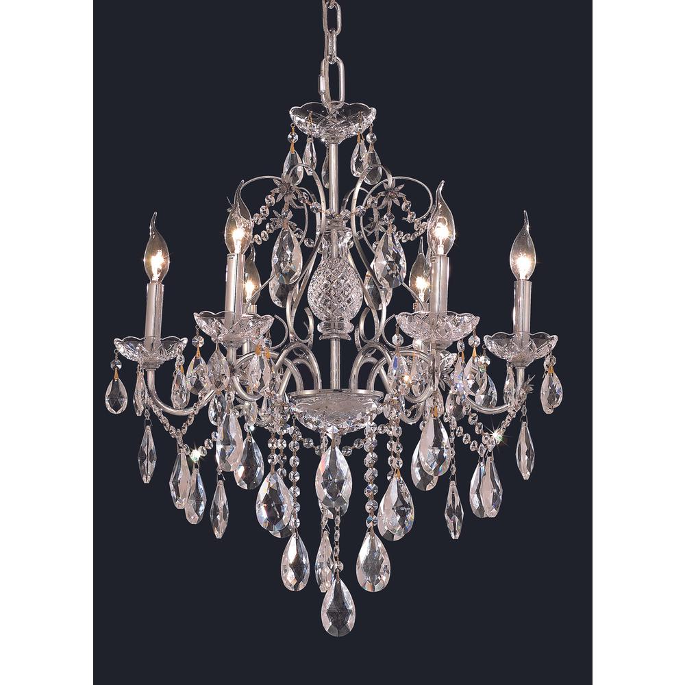 St. Francis 6 light Chrome Chandelier Clear Royal Cut Crystal. Picture 1