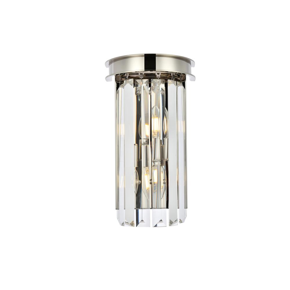 Sydney 2 light polished nickel Wall Sconce Clear Royal Cut Crystal. Picture 1
