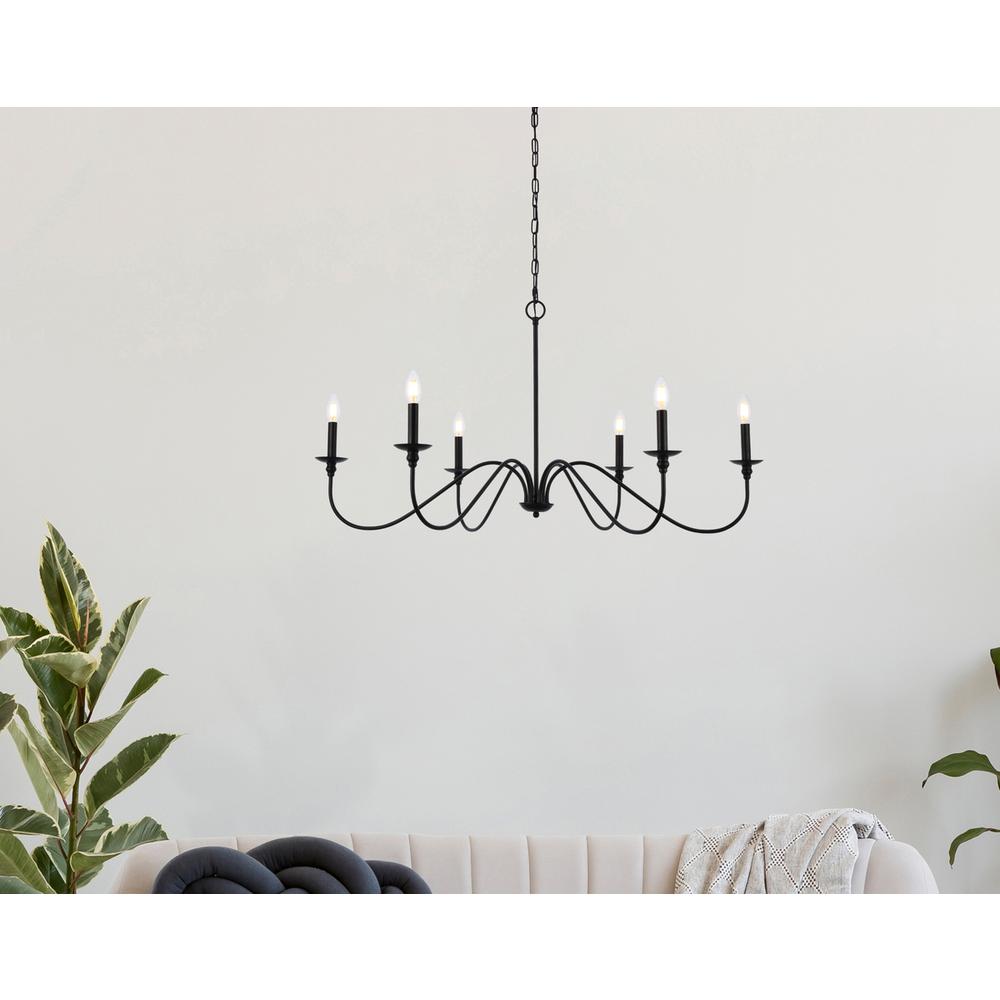 Rohan 42 inch chandelier in matte black. Picture 7