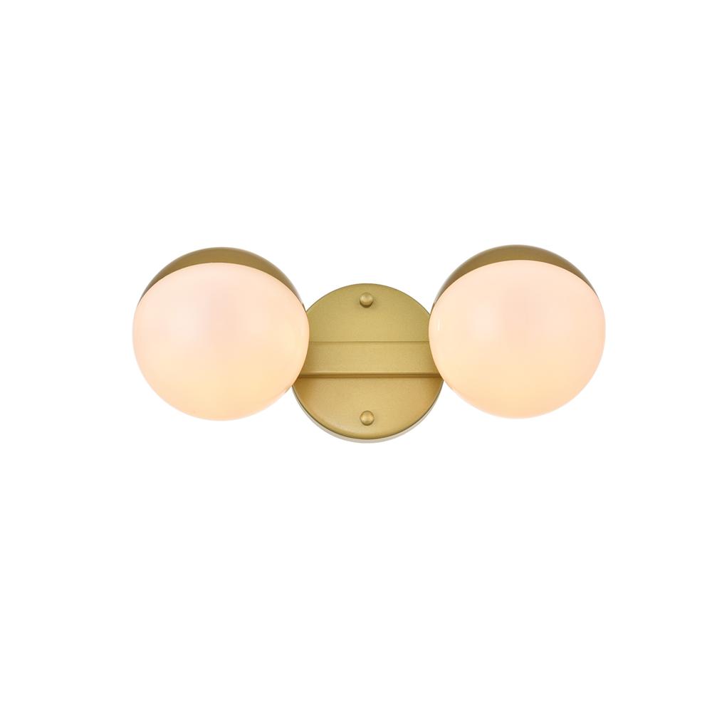 Majesty 2 light Brass and frosted white Bath Sconce. Picture 1