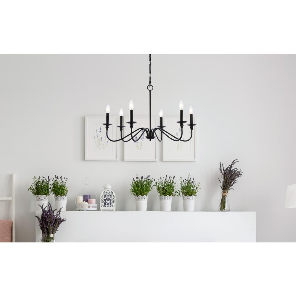 Rohan 30 inch chandelier in matte black. Picture 8