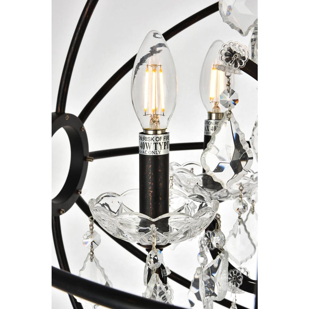 Geneva 6 light Dark Bronze Chandelier Clear Royal Cut crystal. Picture 3
