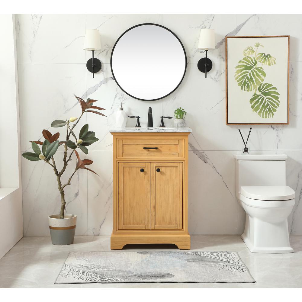 24 inch Single bathroom vanity in natural wood. Picture 4