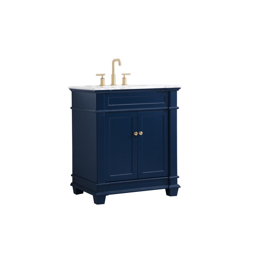30 inch Single Bathroom Vanity set in Blue. Picture 7
