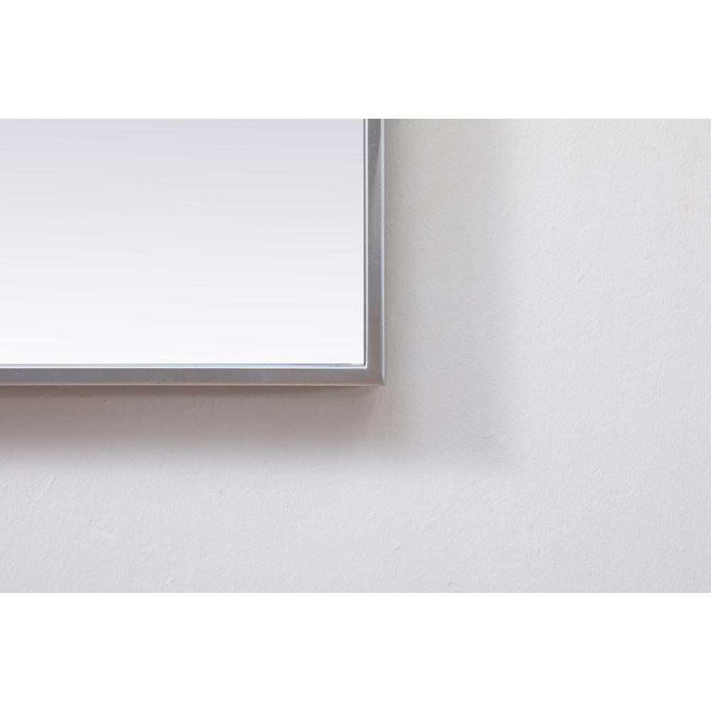 Metal Frame Square Mirror 48 inch in Silver. Picture 5