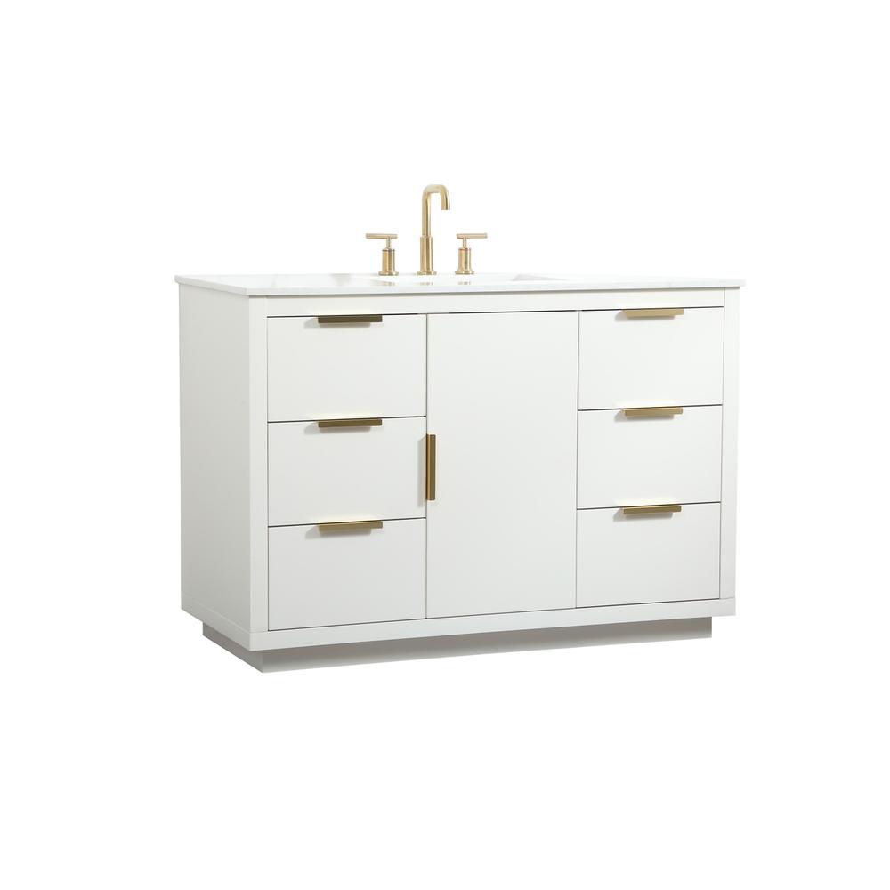 48 inch Single bathroom vanity in white. Picture 7