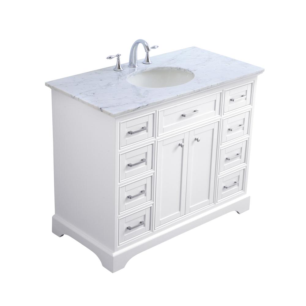 42 in. Single Bathroom Vanity set in white. Picture 11