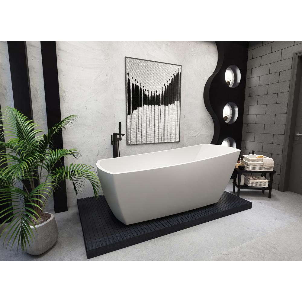 72 inch soaking single slipper rectangular bathtub in glossy white. Picture 2