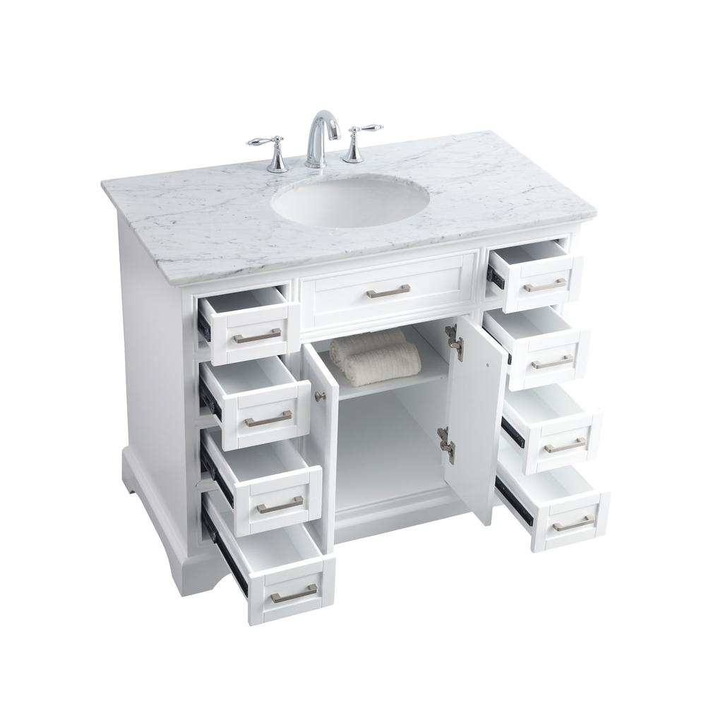 42 in. Single Bathroom Vanity set in white. Picture 12