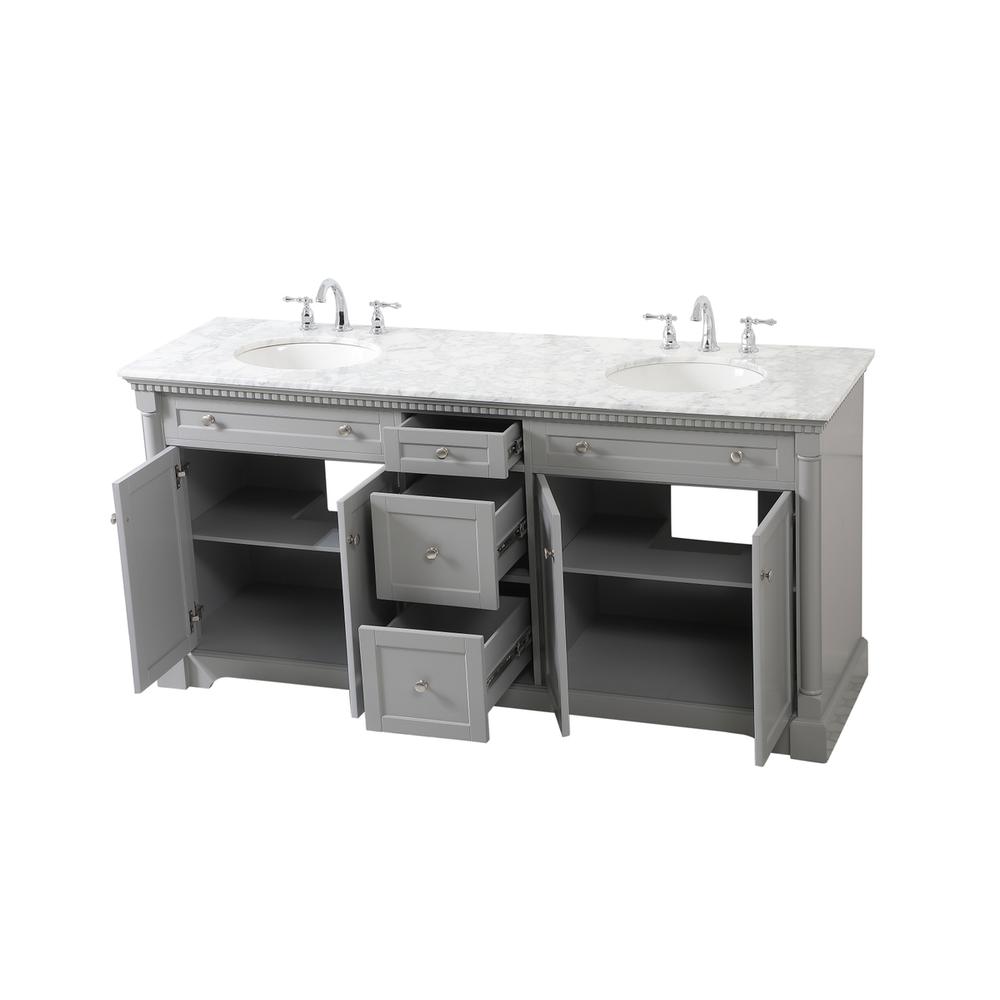 72 inch double bathroom vanity in Grey. Picture 9