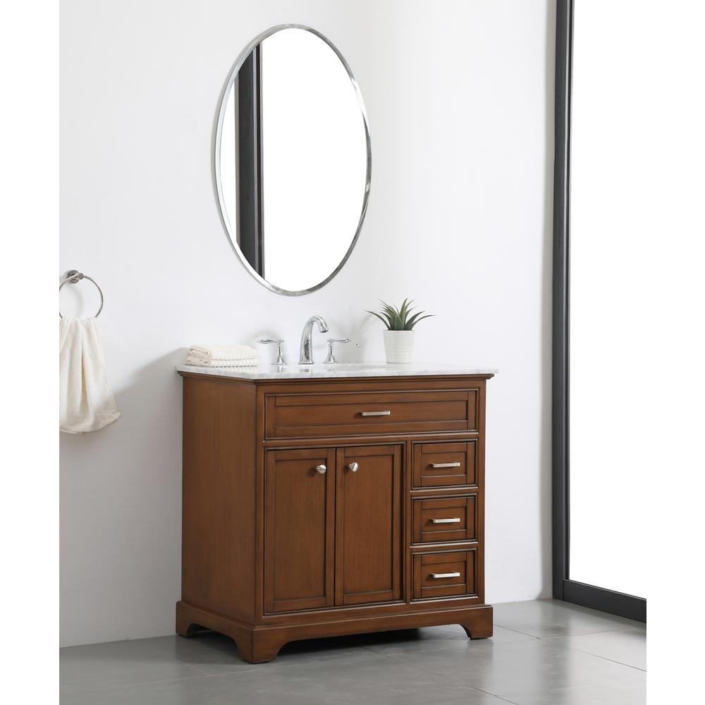 36 In. Single Bathroom Vanity Set In Teak. Picture 2