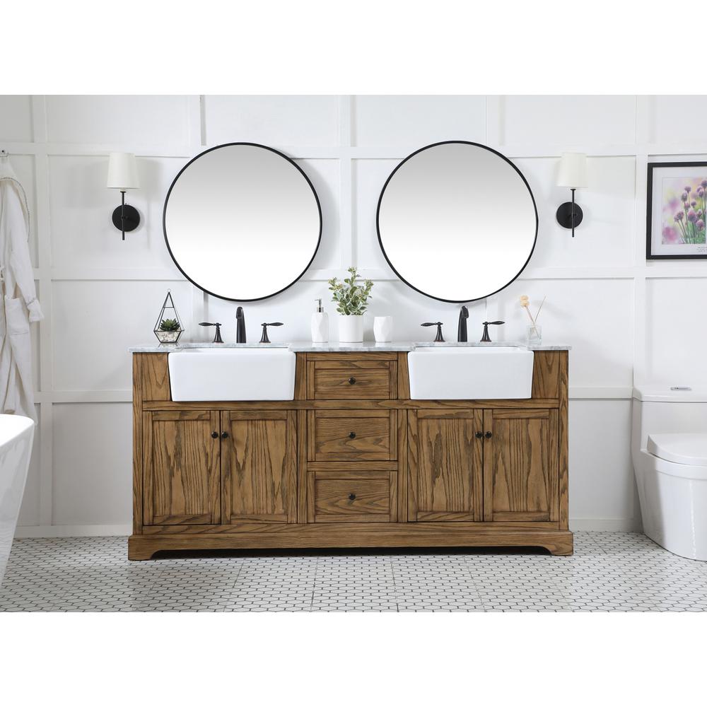 72 inch double bathroom vanity in driftwood. Picture 4
