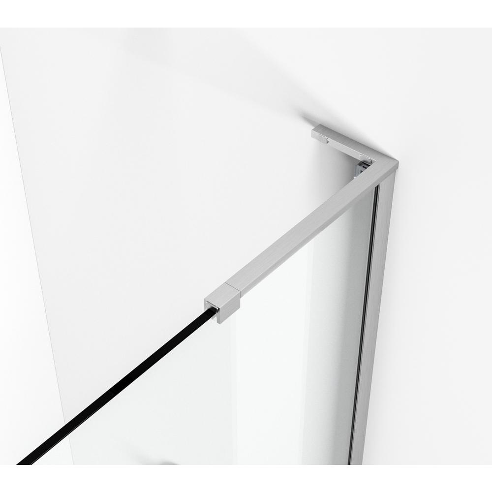 Frameless tub door 60 x 60 Brushed Nickel. Picture 6