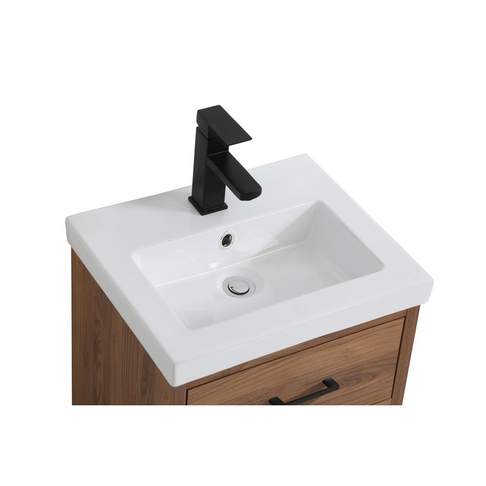 18 inch bathroom vanity in walnut brown. Picture 10