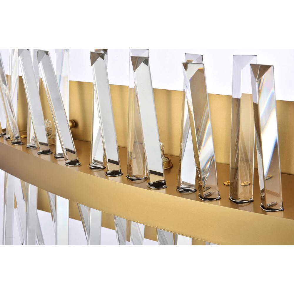 Serephina 30 inch crystal bath sconce in satin gold. Picture 4