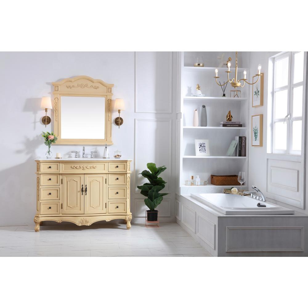 48 inch Single Bathroom vanity in light antique beige. Picture 8