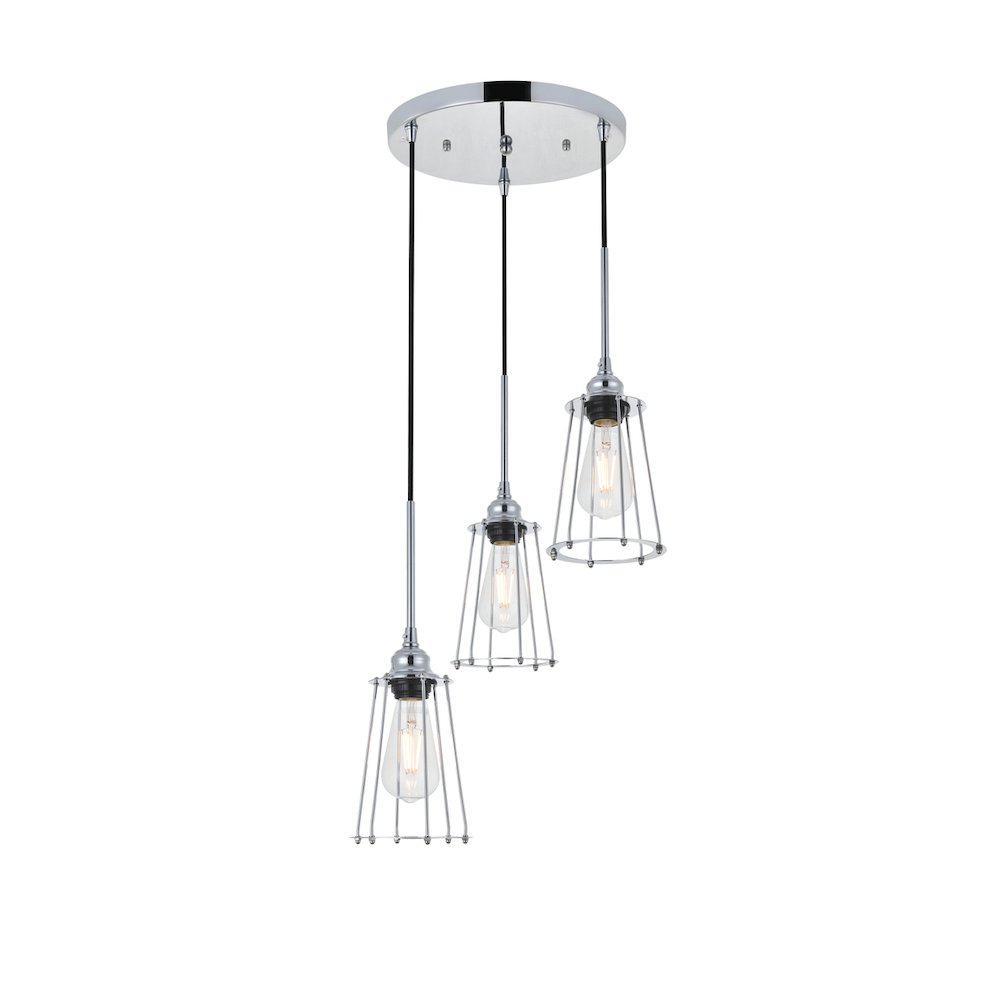 Auspice 3 Light Chrome Pendant. Picture 4