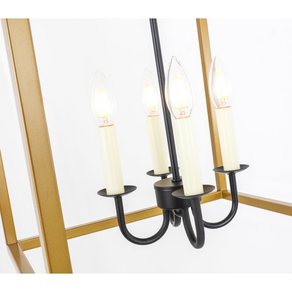 Eclipse 4 Light Brass And Black Pendant. Picture 11