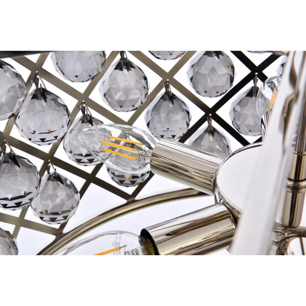 Madison 6 light polished nickel Pendant Silver Shade (Grey) Royal Cut Crystal. Picture 5