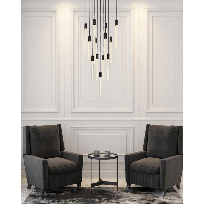 Weston 13 lights pendant in black. Picture 8