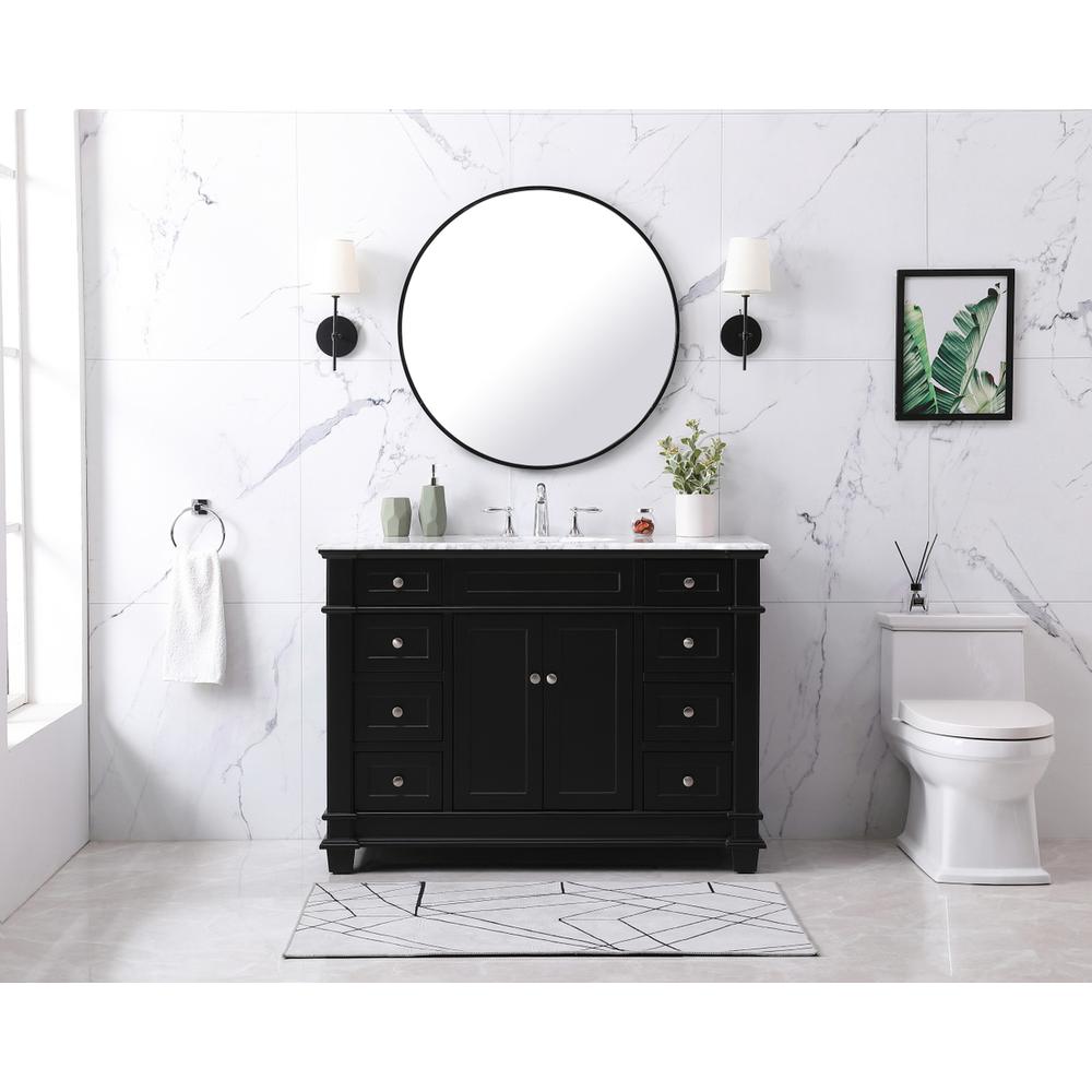 48 inch Single bathroom vanity set in black. Picture 4