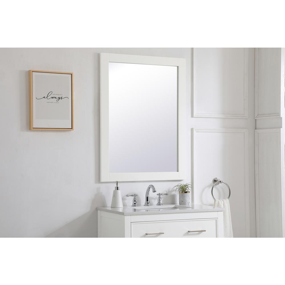 Aqua rectangle vanity mirror 27 inch in White. Picture 2