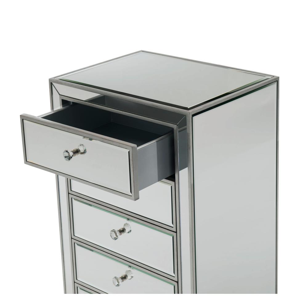 Lingerie Chest 7 drawers 18in. W x 15in. D x 42in. H in antique silver paint. Picture 5