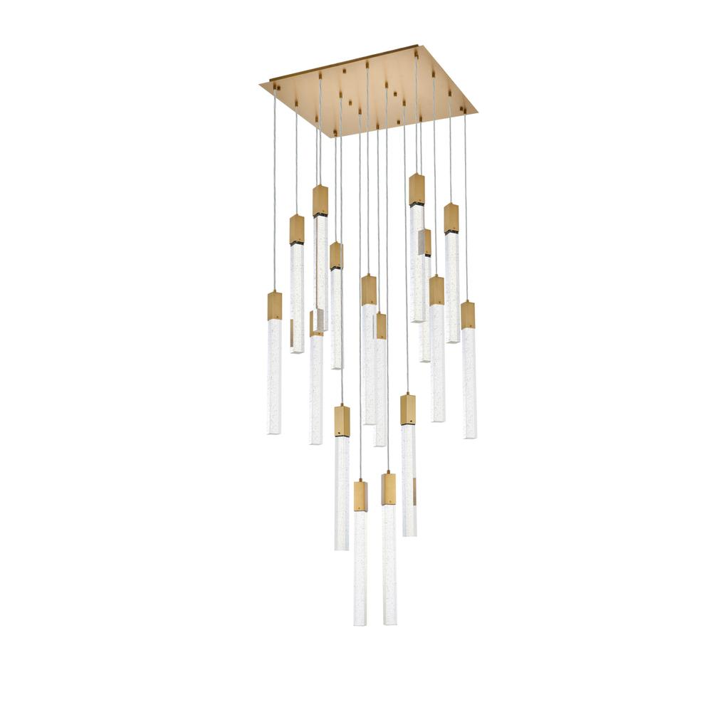 Weston 16 lights pendant in satin gold. Picture 6