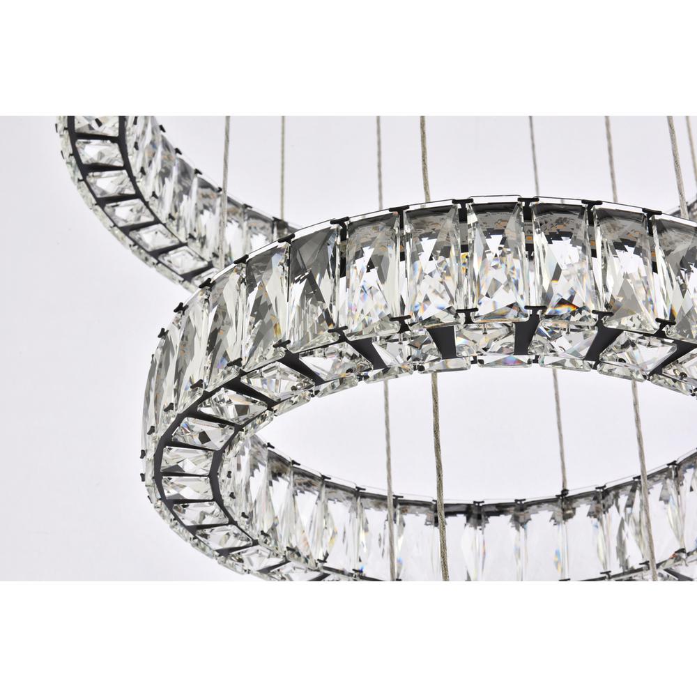 Monroe 25 inch LED five ring chandelier in black. Picture 5