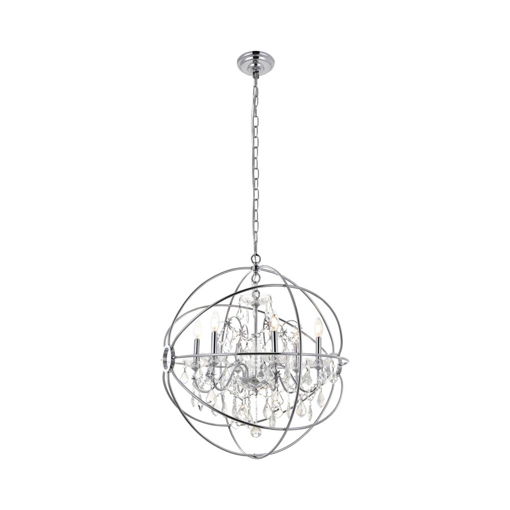 Cordelia 6 Light Chrome Crystal Pendant. Picture 1