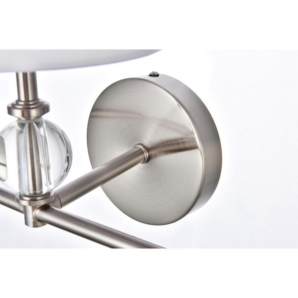 Bethany 3 lights bath sconce in satin nickel with white fabric shade. Picture 3