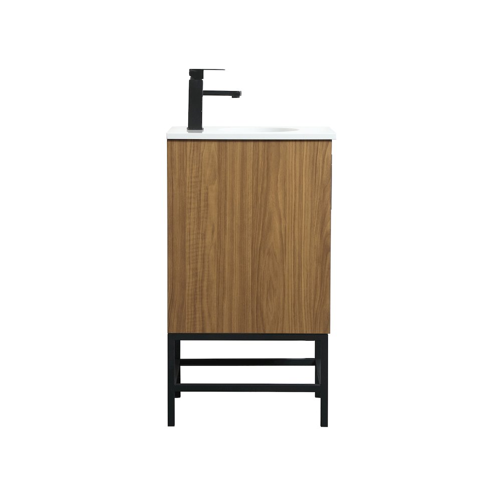 18 Inch Single Bathroom Vanity In Walnut Brown. Picture 15