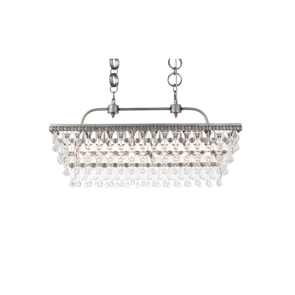 Nordic 32 inch rectangle pendant in antique silver. Picture 2