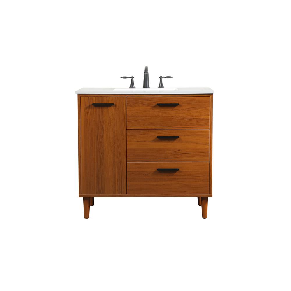 36 inch bathroom vanity in Teak. Picture 1