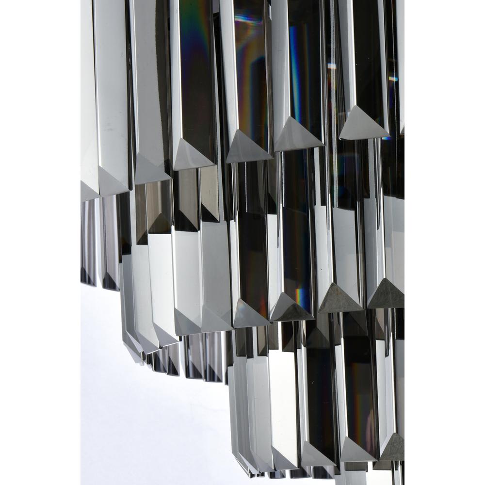 Sydney 17 light Matte Black Flush Mount Silver Shade (Grey) Royal Cut Crystal. Picture 5