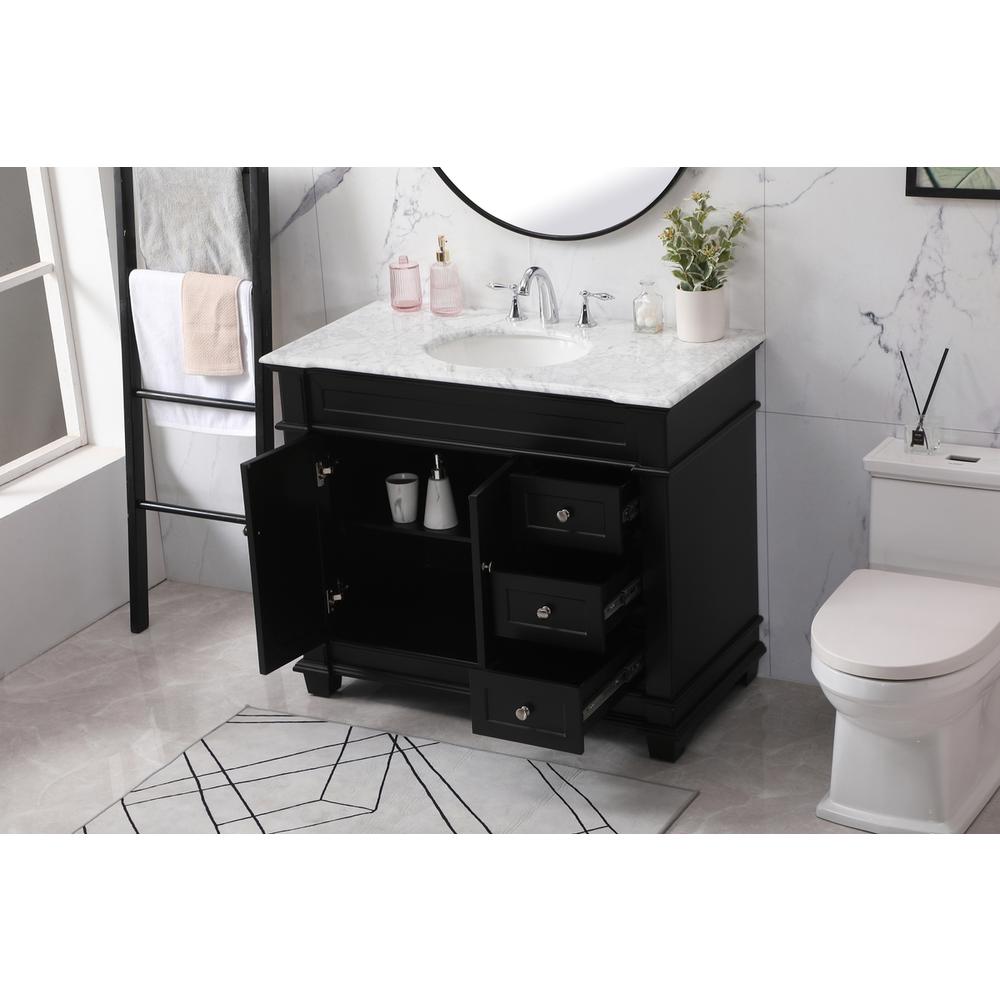 42 inch Single bathroom vanity set in black. Picture 3