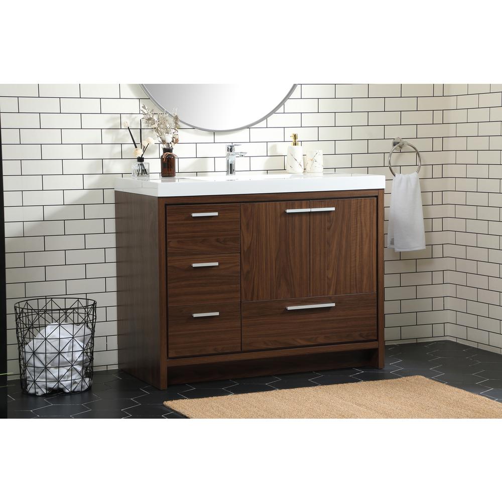 42 inch Single bathroom vanity in Walnut. Picture 2