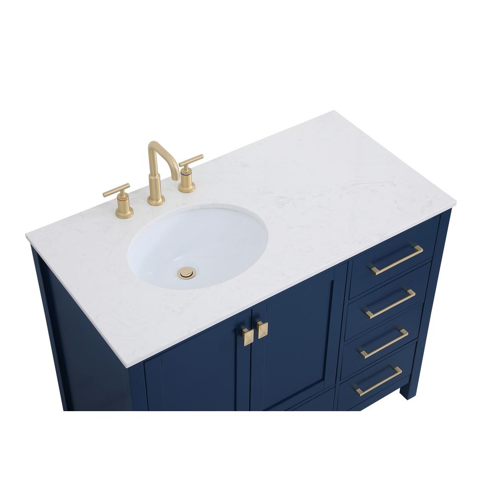42 inch Single Bathroom Vanity in Blue. Picture 9