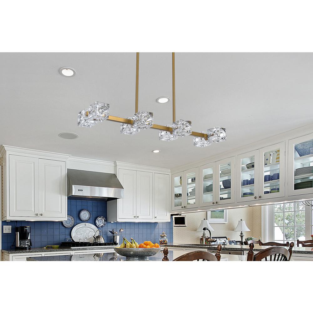 Lyra 30 inch Pendant Light in Satin Gold. Picture 7