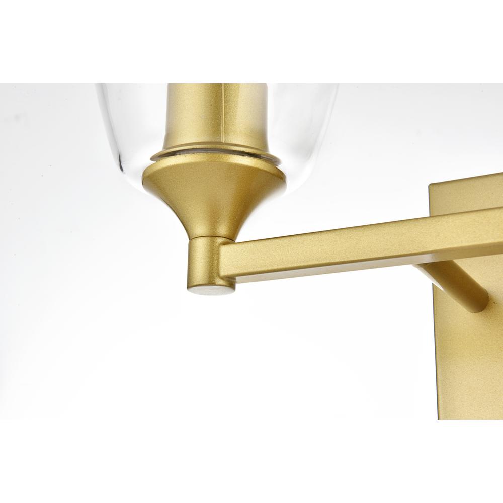 Gianni 2 light Brass and Clear Bath Sconce. Picture 5
