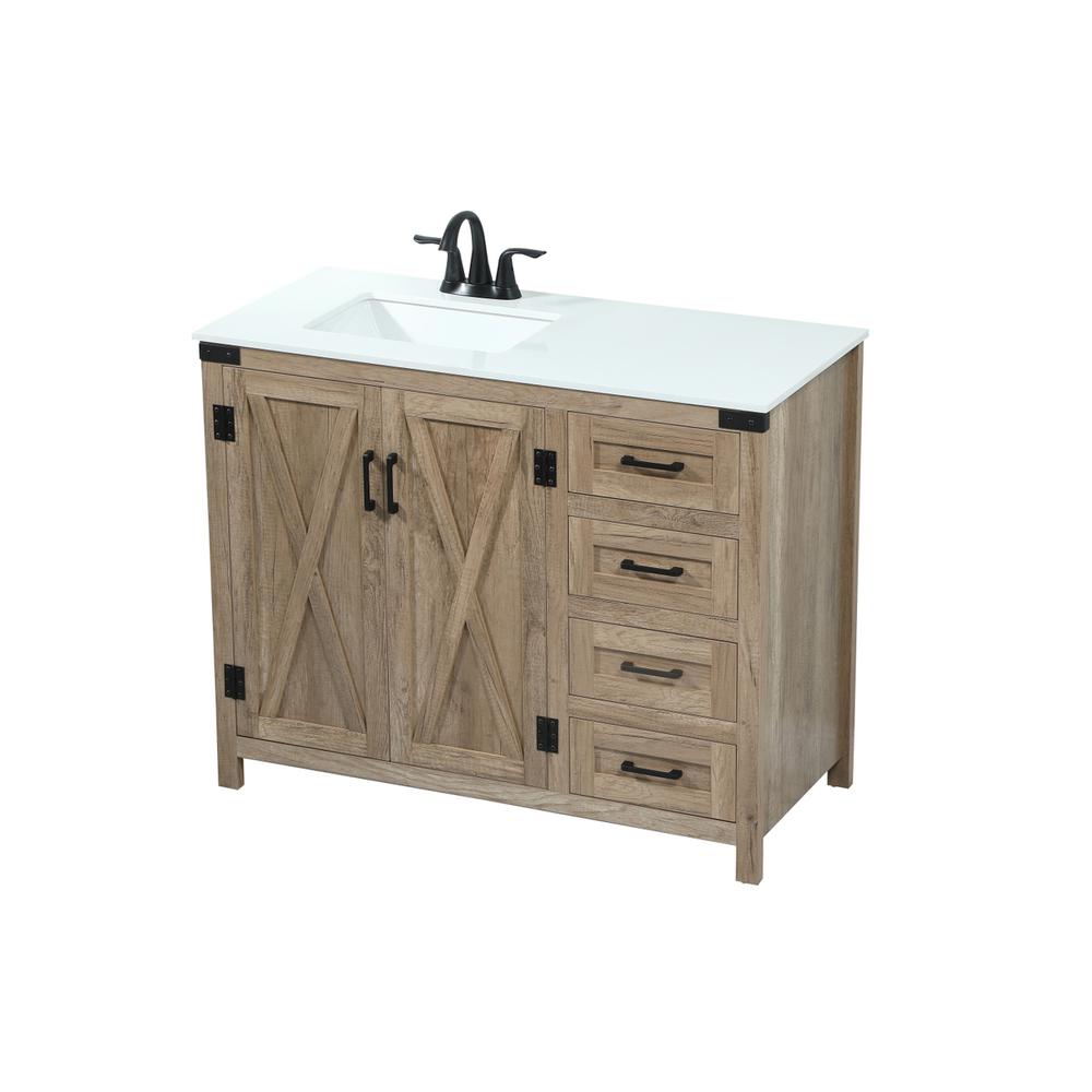 42 inch Single bathroom vanity in natural oak. Picture 8