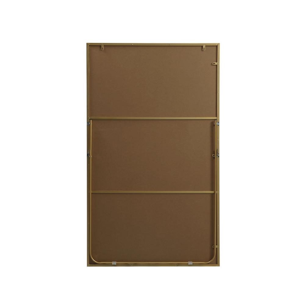 Metal Frame Rectangle Full Length Mirror 36x60 Inch in Brass. Picture 9