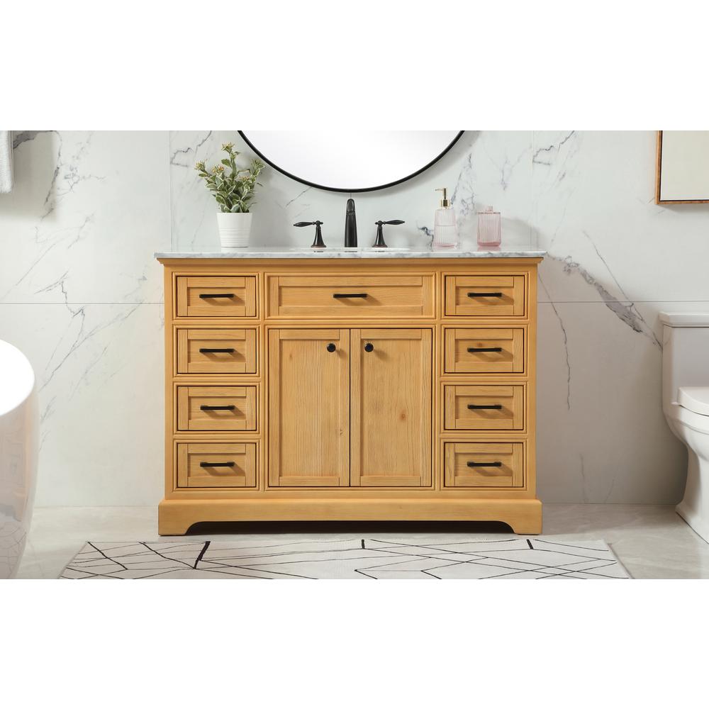 48 inch Single bathroom vanity in natural wood. Picture 14