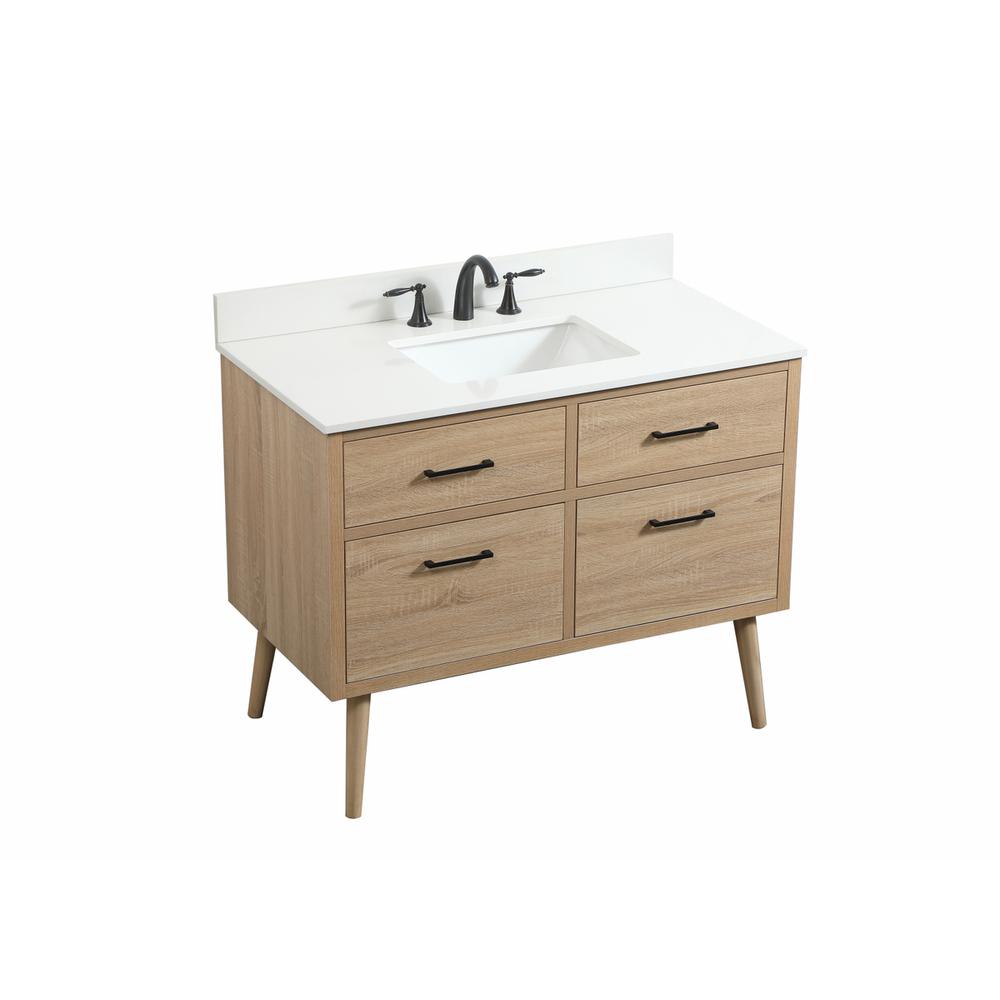 42 inch Single bathroom vanity in mango wood with backsplash. Picture 8